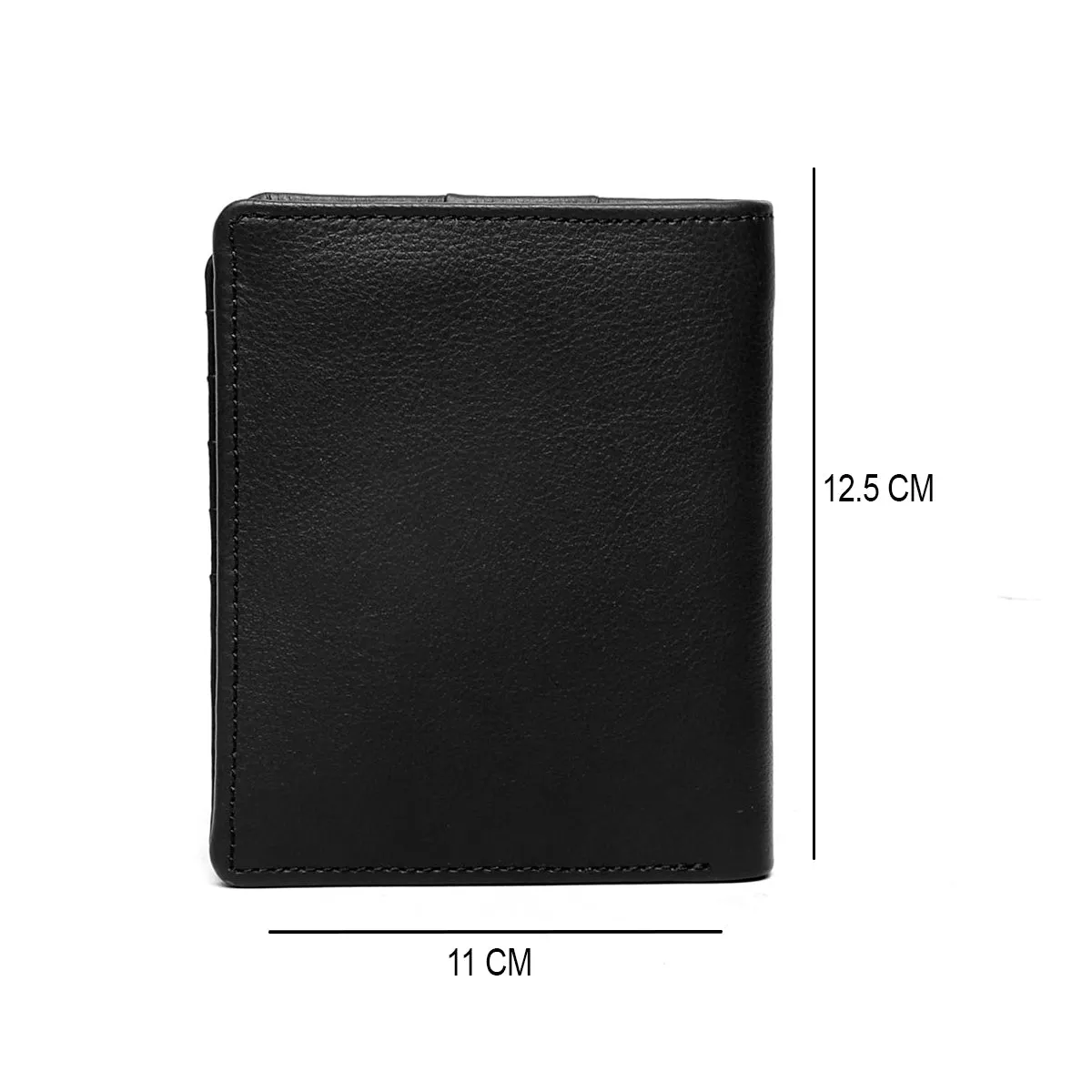 Black leather passport cover with card and wallet features by Brune & Bareskin .