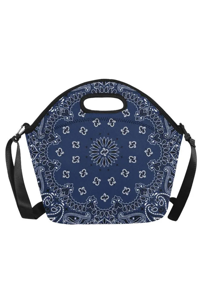 blue bandanna Neoprene Lunch Bag/Large (Model 1669)