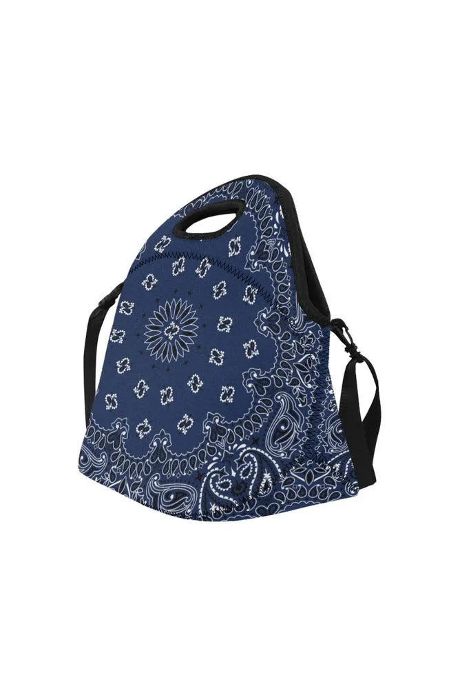 blue bandanna Neoprene Lunch Bag/Large (Model 1669)