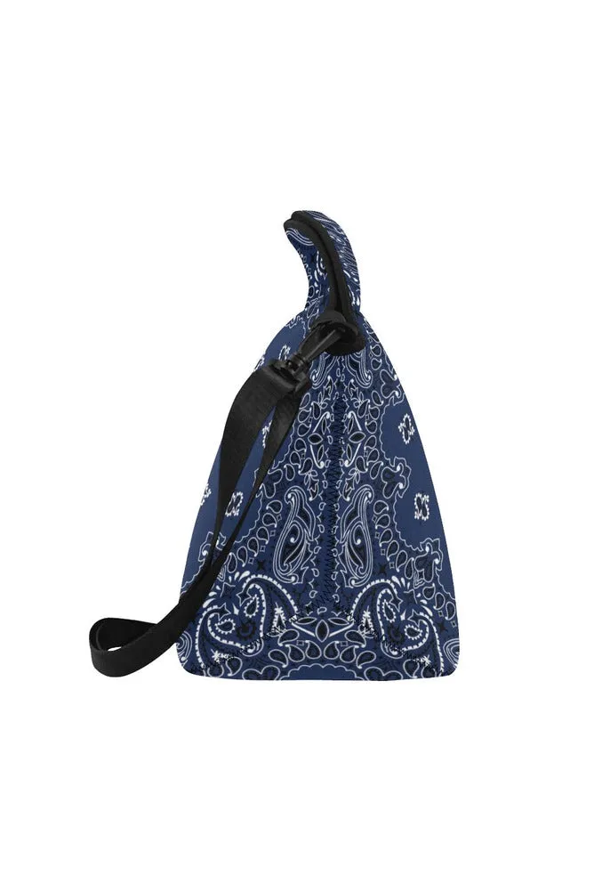 blue bandanna Neoprene Lunch Bag/Large (Model 1669)