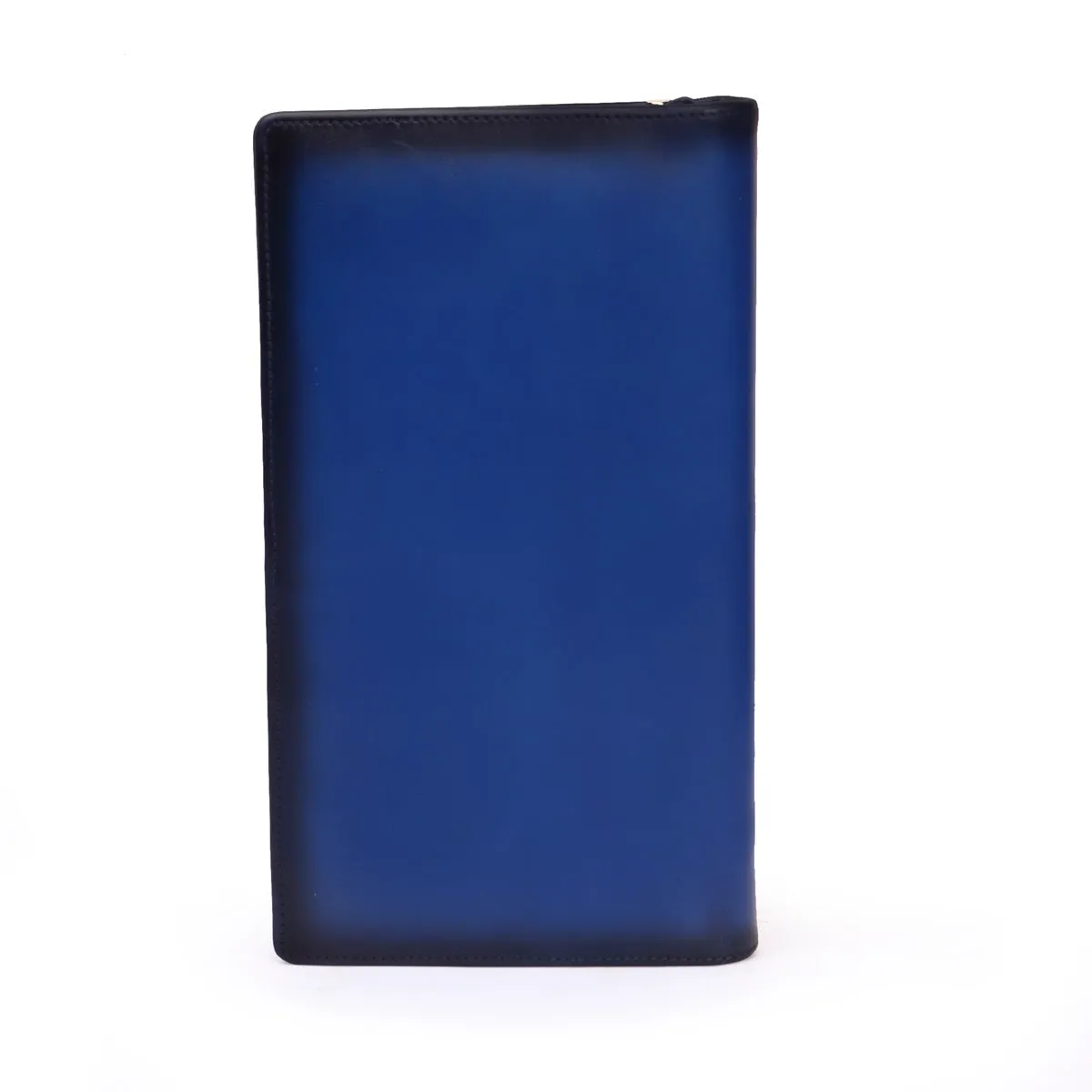 Blue Bi-Fold Multi pockets Document Holder with zip Closure By Brune & Bareskin