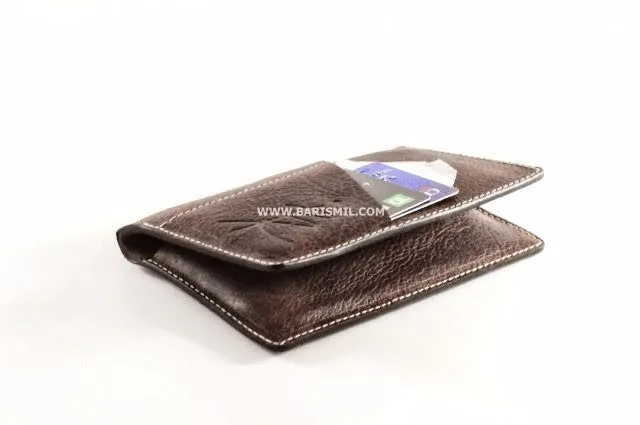 Brown Leather Passport Wallet