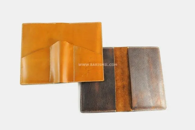 Brown Leather Passport Wallet