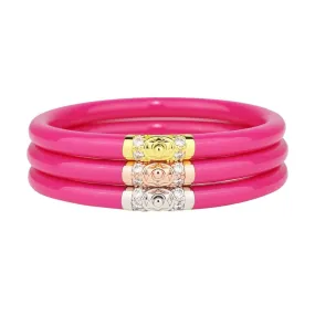 BuDhaGirl | Set of Three | Three Kings All Weather Bangles in Epic Pink