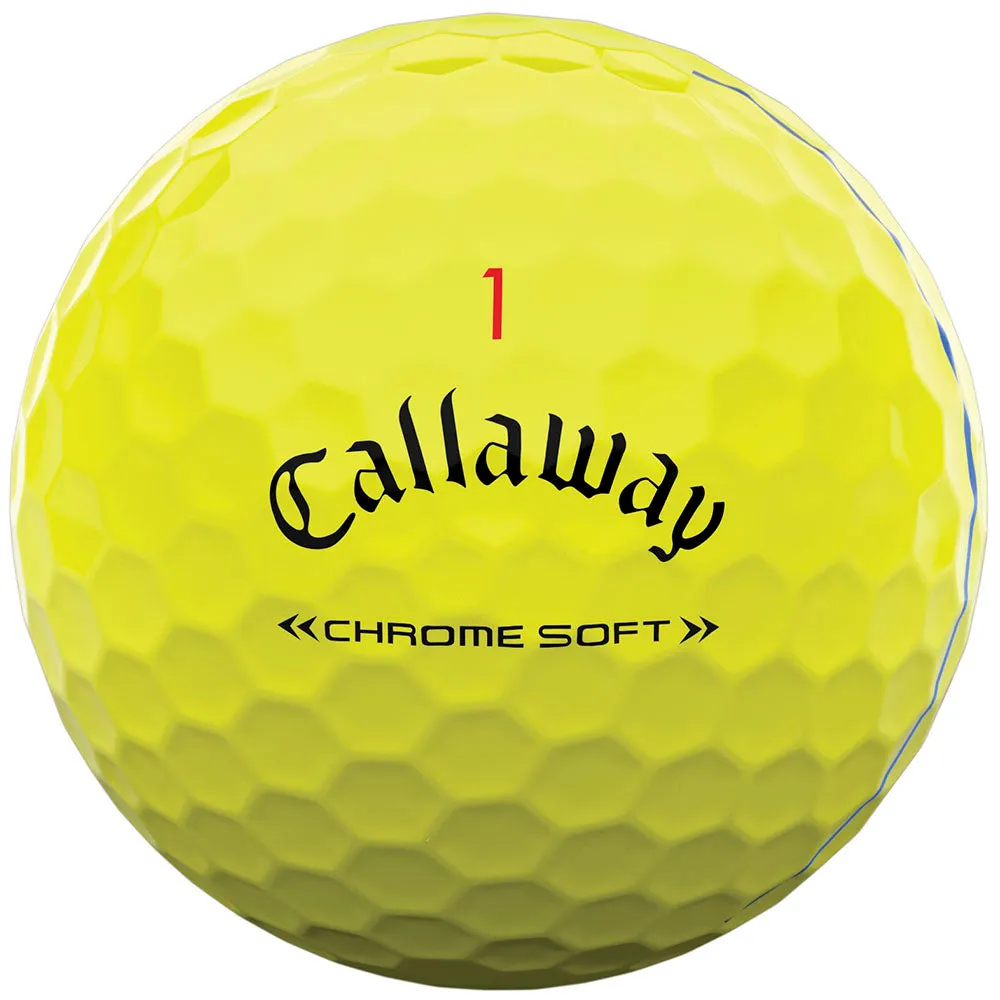 Callaway Chrome Soft Triple Track Golf Balls - Yellow - Double Dozen