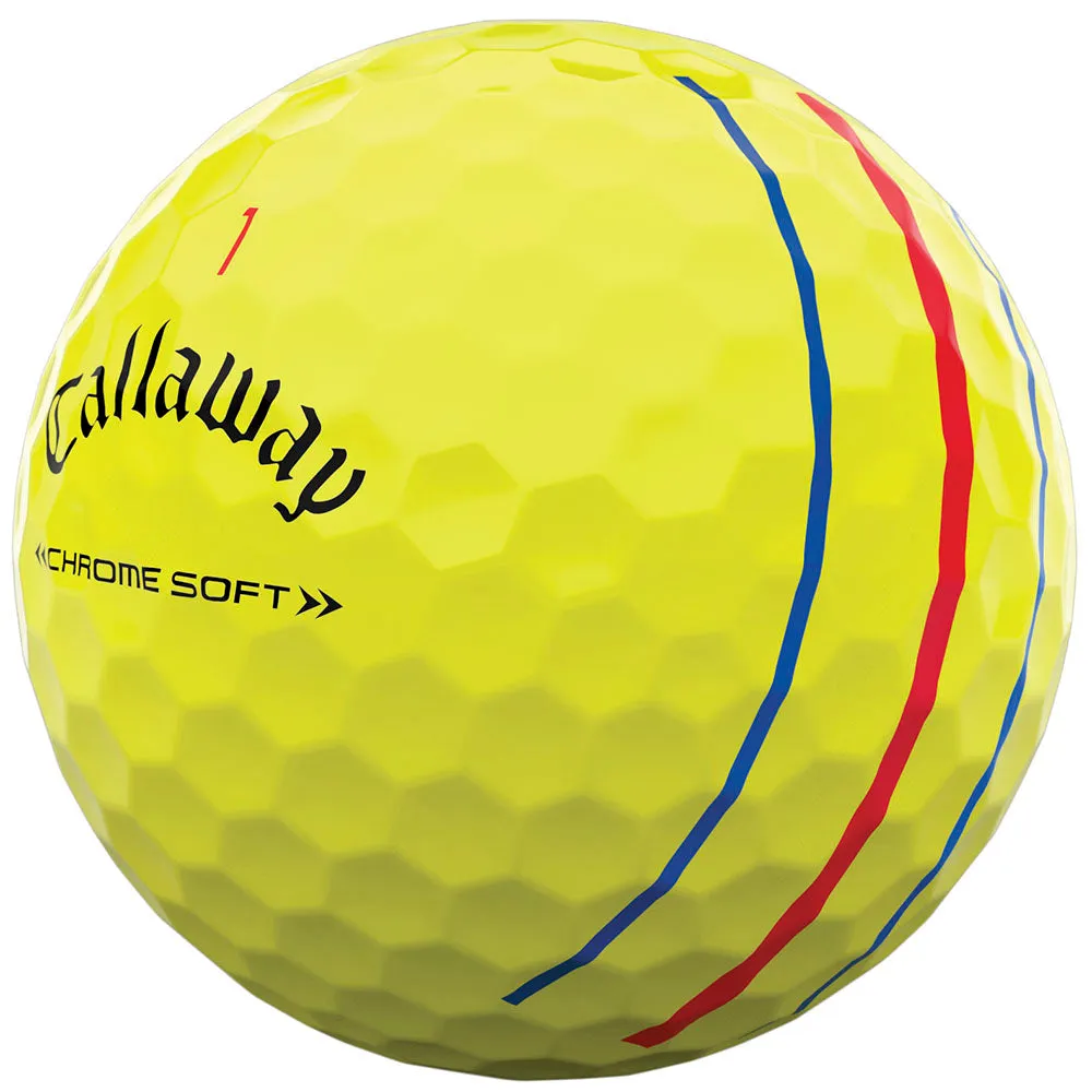 Callaway Chrome Soft Triple Track Golf Balls - Yellow - Double Dozen