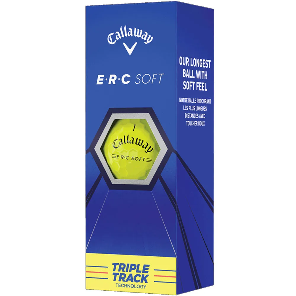 Callaway ERC Soft Triple Track Golf Balls - Yellow - 12 Pack