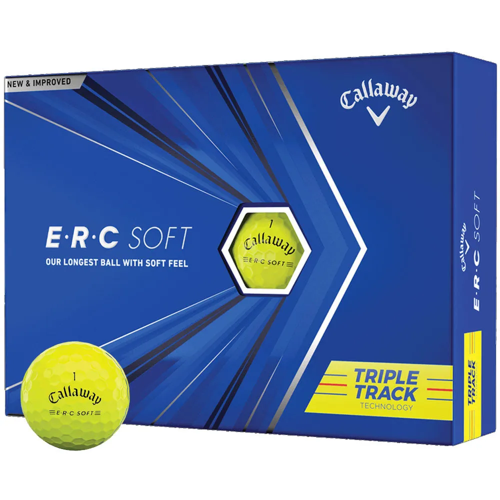 Callaway ERC Soft Triple Track Golf Balls - Yellow - 12 Pack