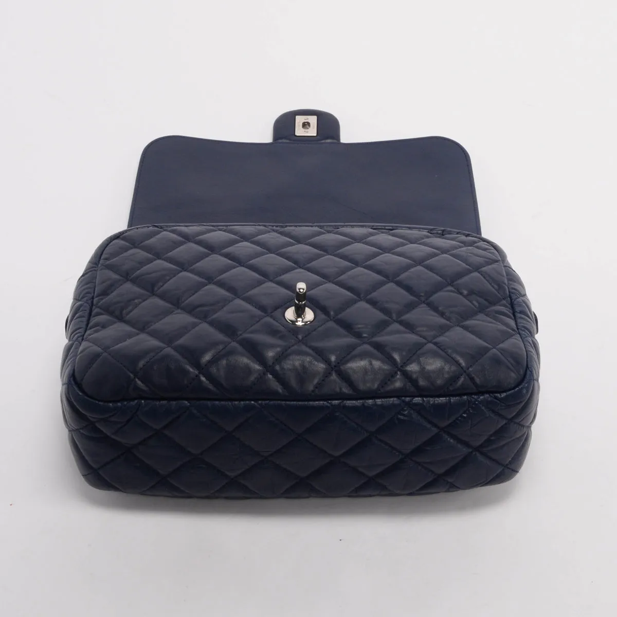 Chanel Blue Calfskin In The Mix Single Flap Bag