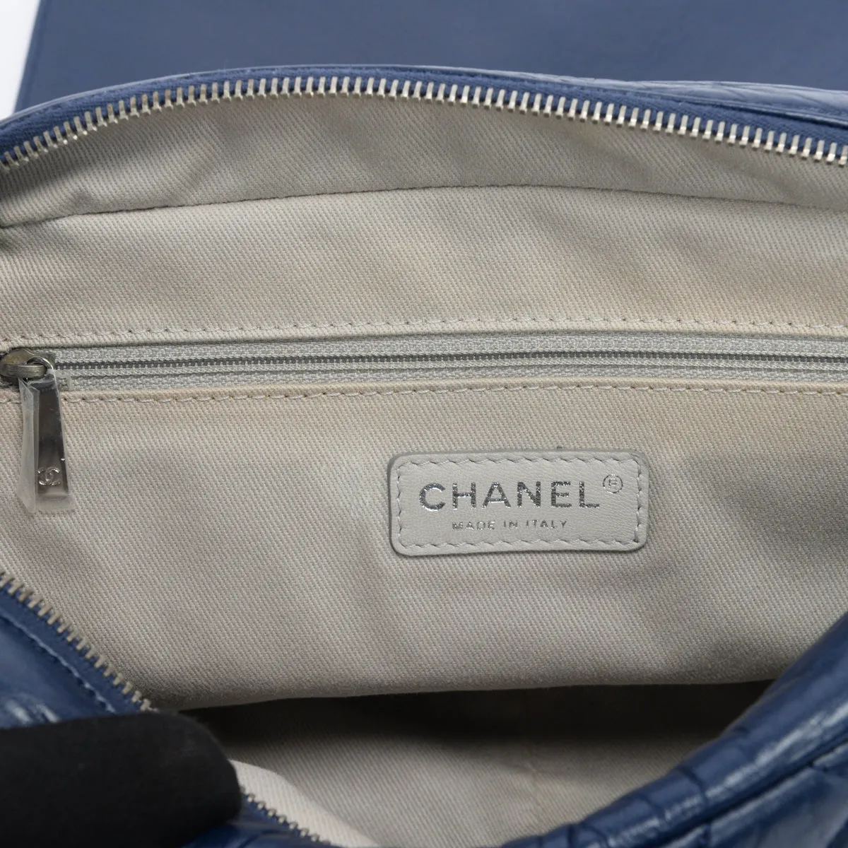 Chanel Blue Calfskin In The Mix Single Flap Bag