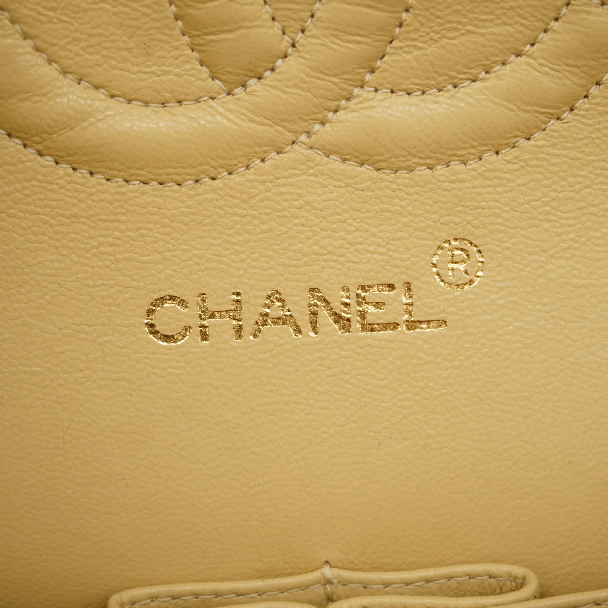 CHANEL  Matelasse W Flap W Chain Women's Leather Shoulder Bag Beige