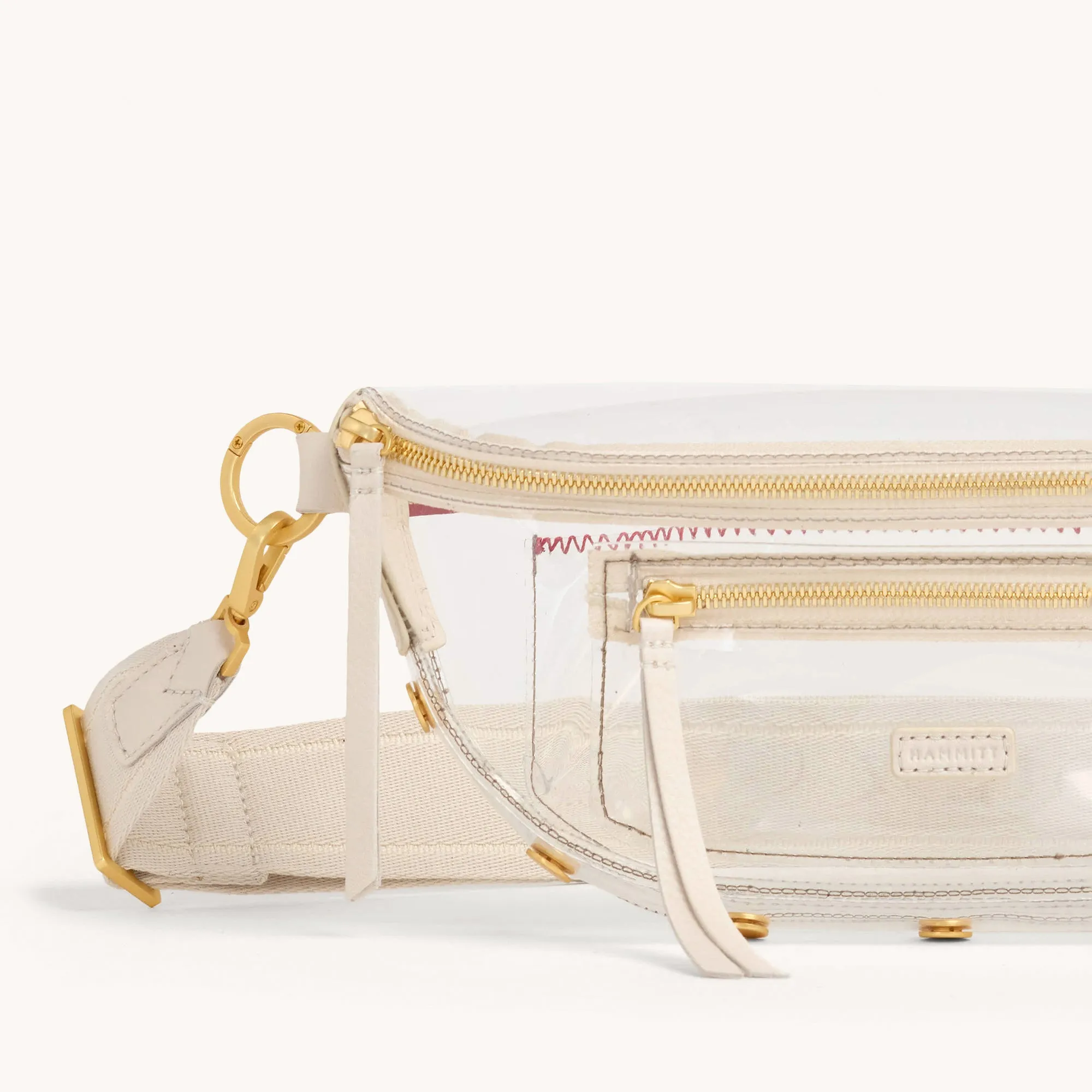 Charles Crossbody Clear | Calla Lily White/Brushed Gold | Med