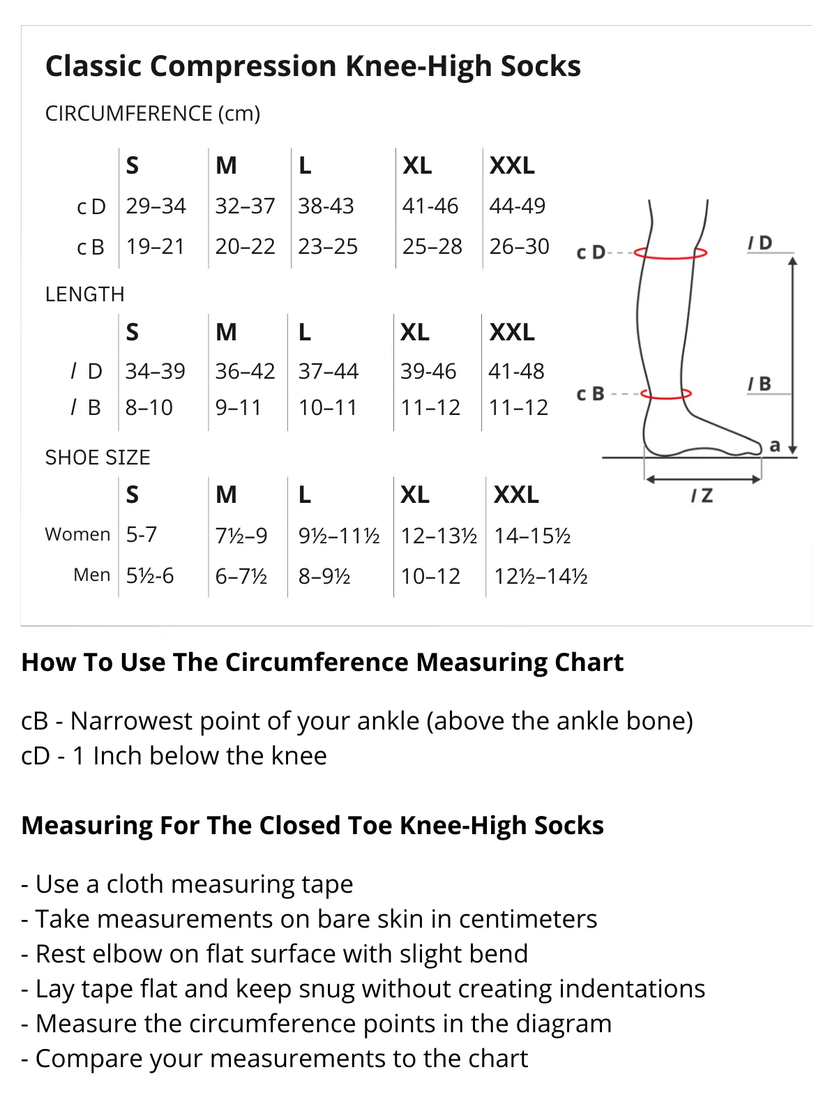 Classic Compression Closed Toe Knee-High Socks