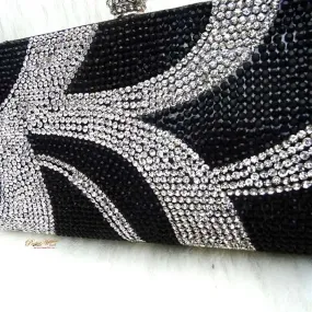 Classy Black Party Wedding Cocktail Rhinestone Clutch Evening Party Purse