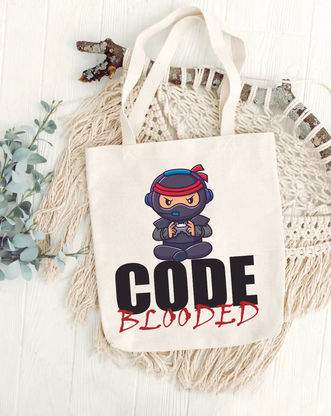 Code Blooded -  Canvas Reusable Bags