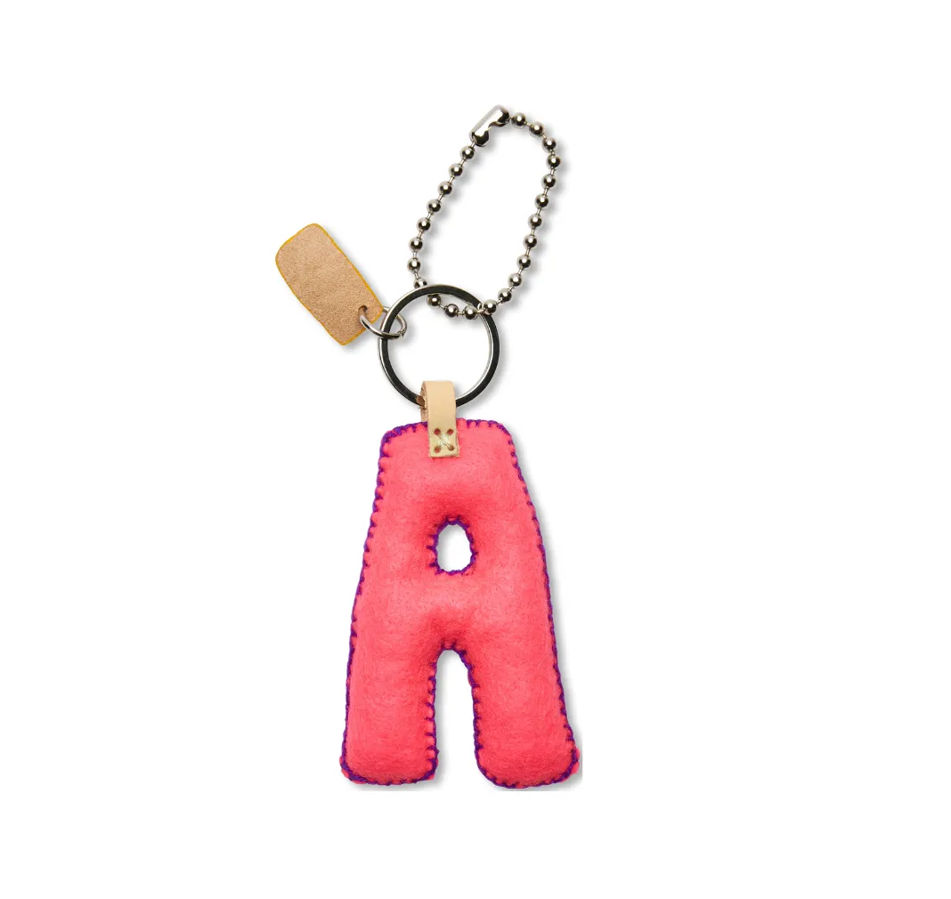 Consuela Pink Felt "A" Charm