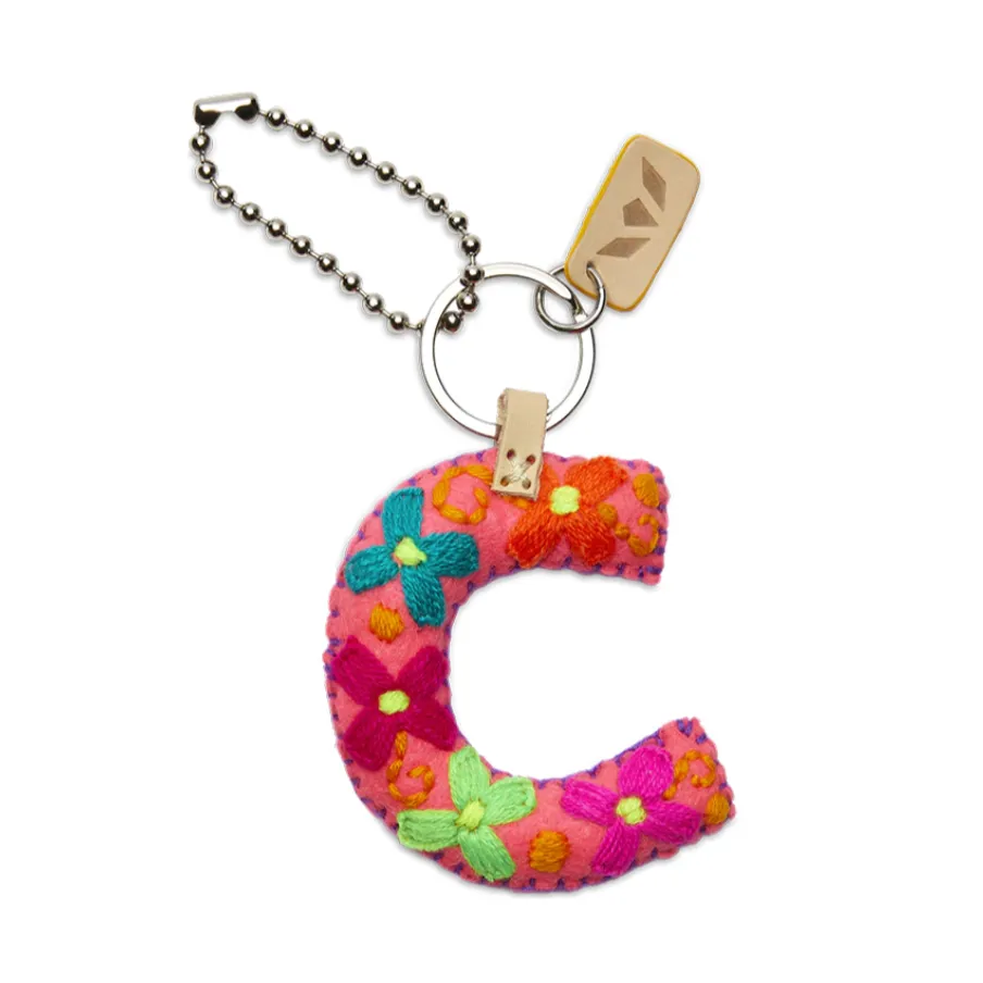 Consuela Pink Felt "C" Charm