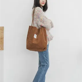 Corduroy Tote Casual Shoulder Bag