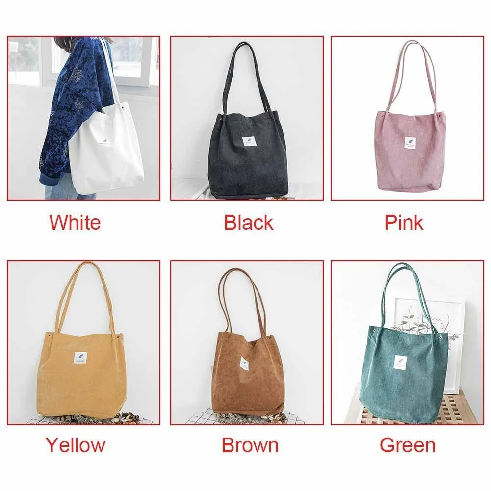 Corduroy Tote Casual Shoulder Bag