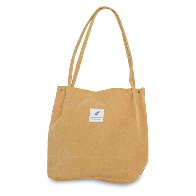 Corduroy Tote Casual Shoulder Bag