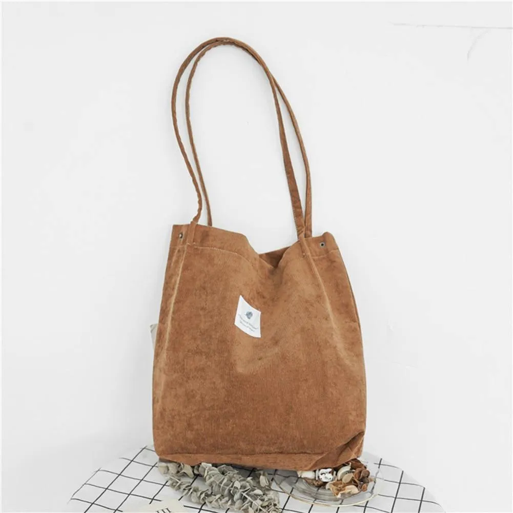 Corduroy Tote Casual Shoulder Bag