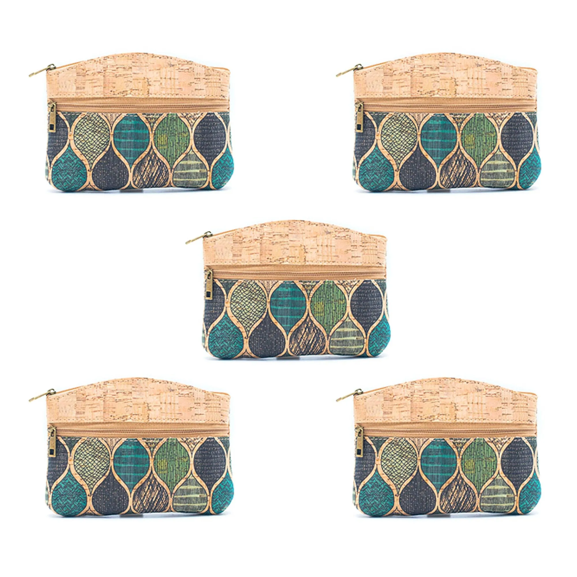 Cork zipper coin purse wallet for women(5units )BAGD-326