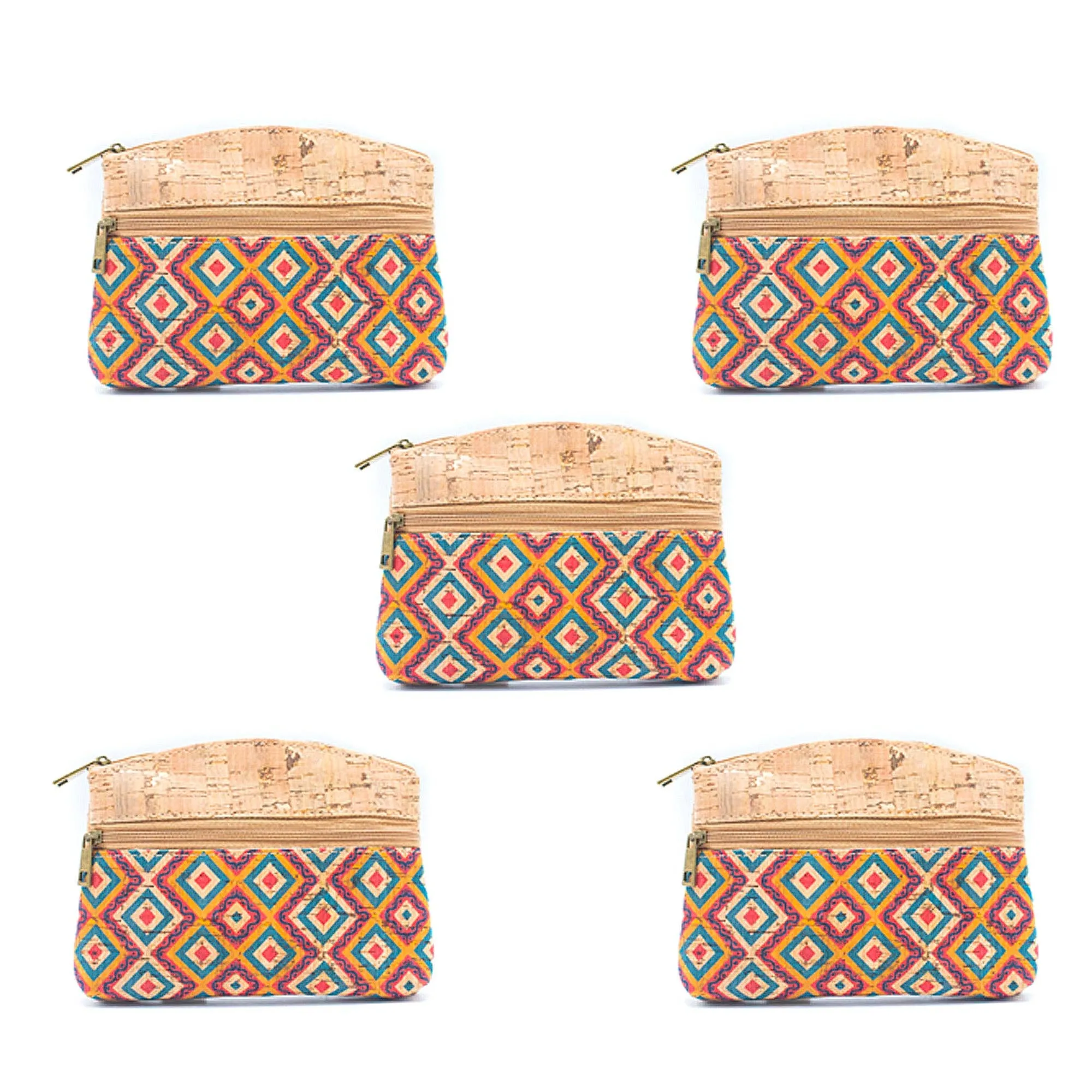 Cork zipper coin purse wallet for women(5units )BAGD-326