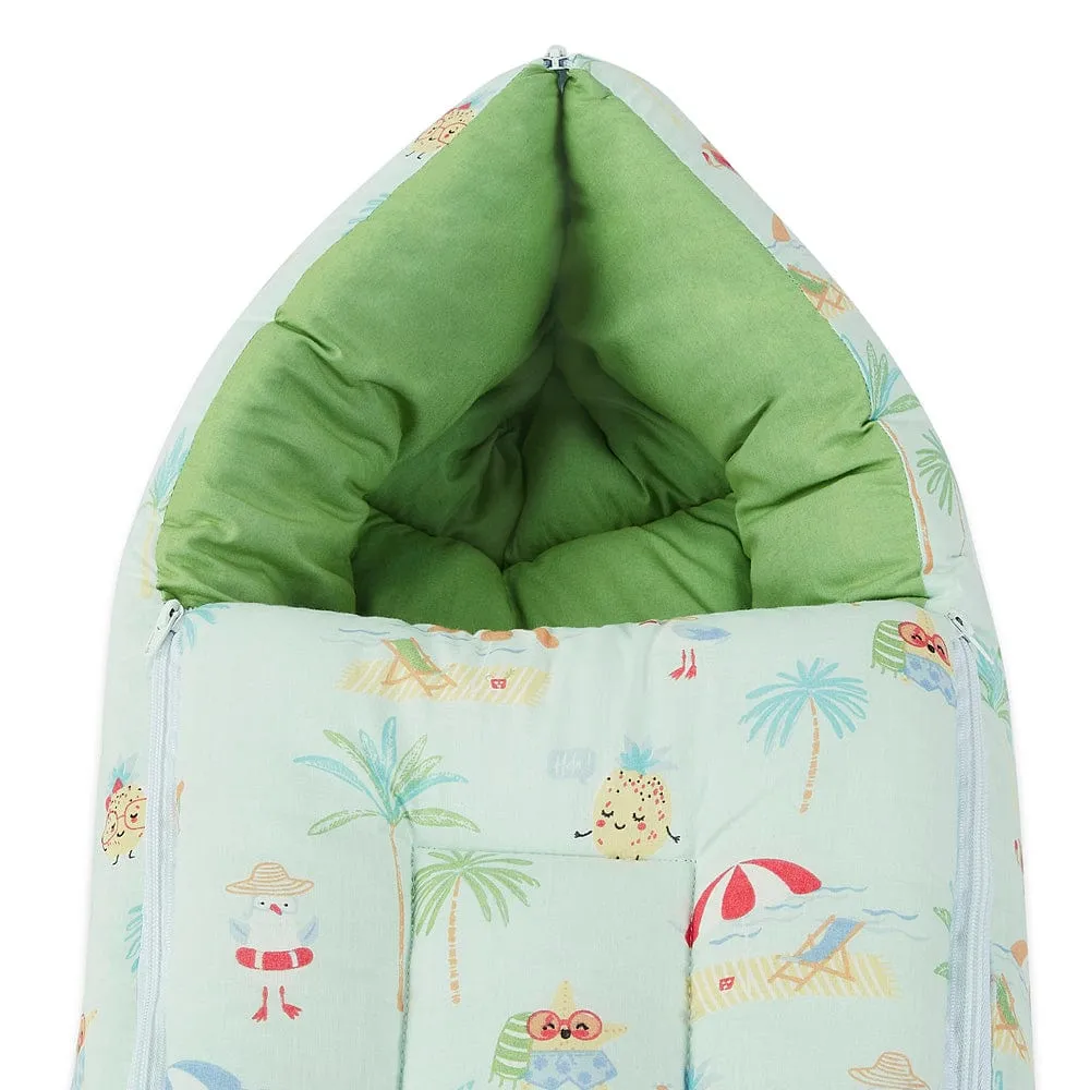 Cotton Carrier Nest cum sleeping bag, Sunny Citrus Splash ( Newborn - 3 Months)