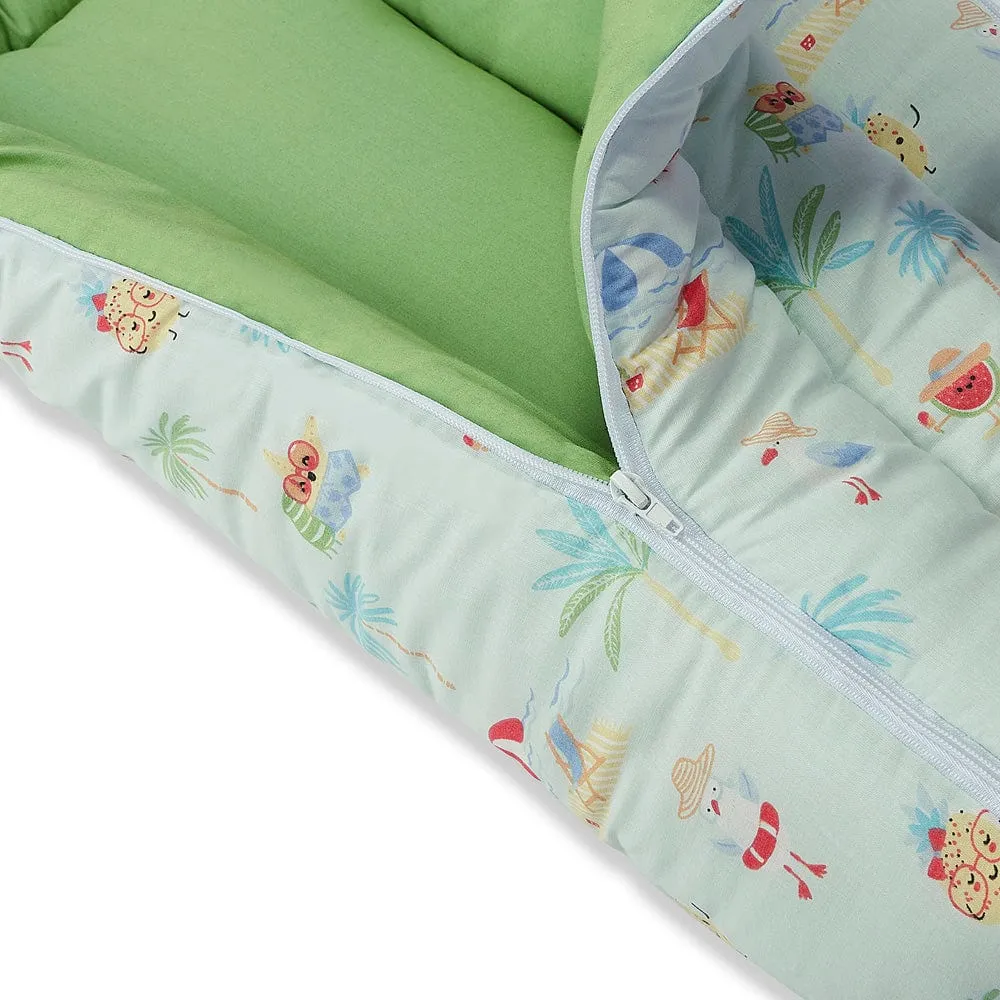 Cotton Carrier Nest cum sleeping bag, Sunny Citrus Splash ( Newborn - 3 Months)