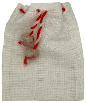 Cotton Gift Bag with Wool Drawstring