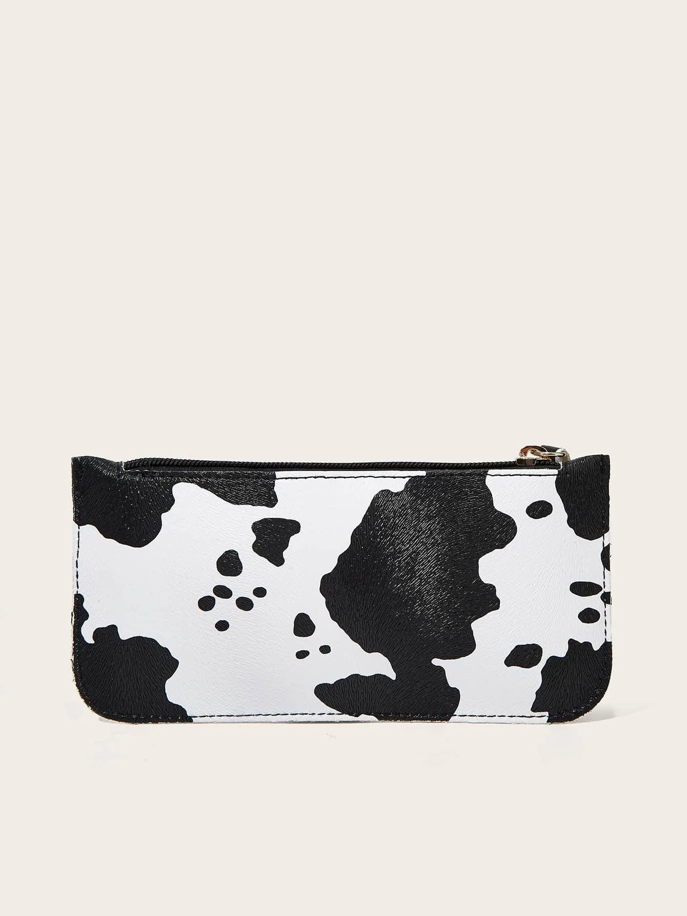 Cow Pattern Clutch Bag With Wristlet