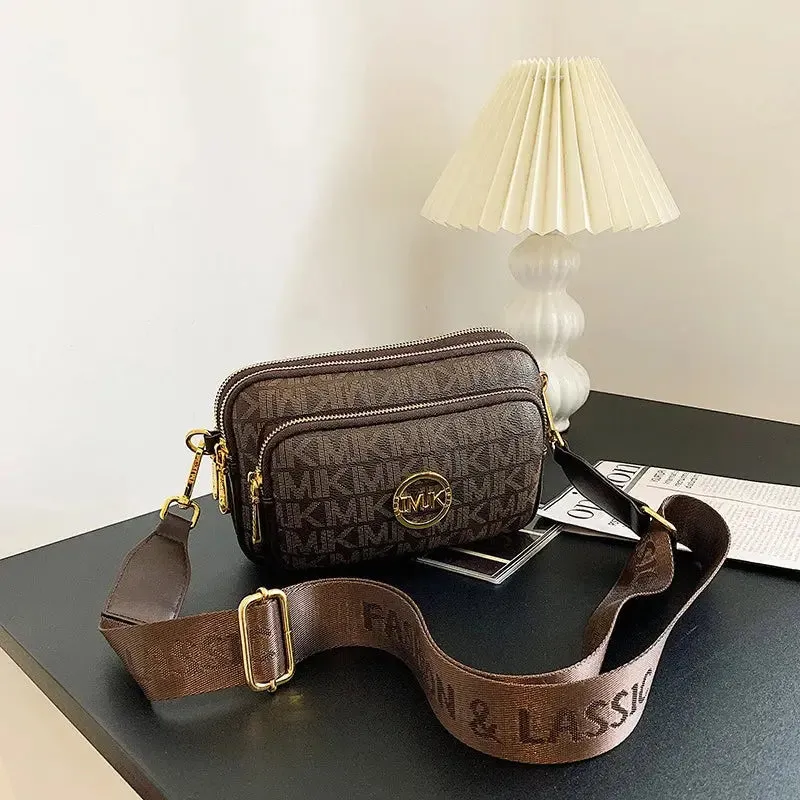 Crossbody Bag 2024 New High Quality PU Leather Luxury Retro Fashion Printed Women's Chest Bag Versatile Broadband Shoulder Bag