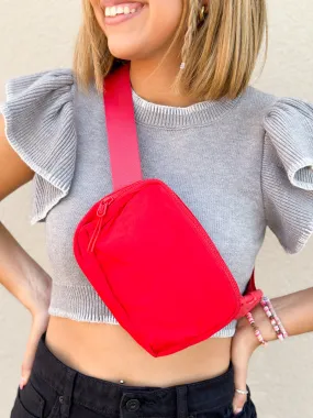 Crossbody Belt Bag - Red