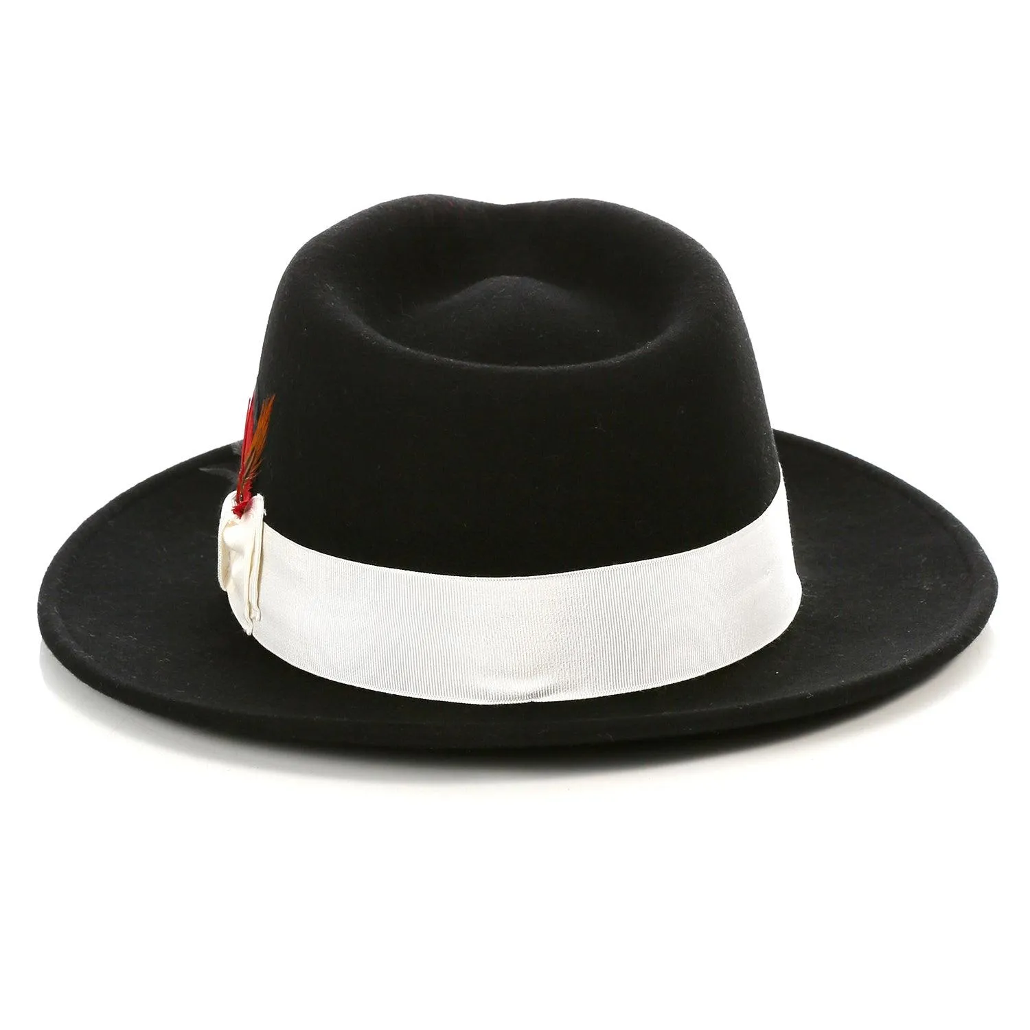 Crushable Fedora Hat in Black With White Band