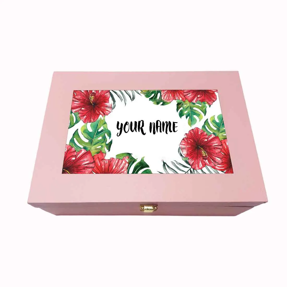 Custom Luxury Gift Boxes for Gifting Vegan Leather Add Name - Hibiscus