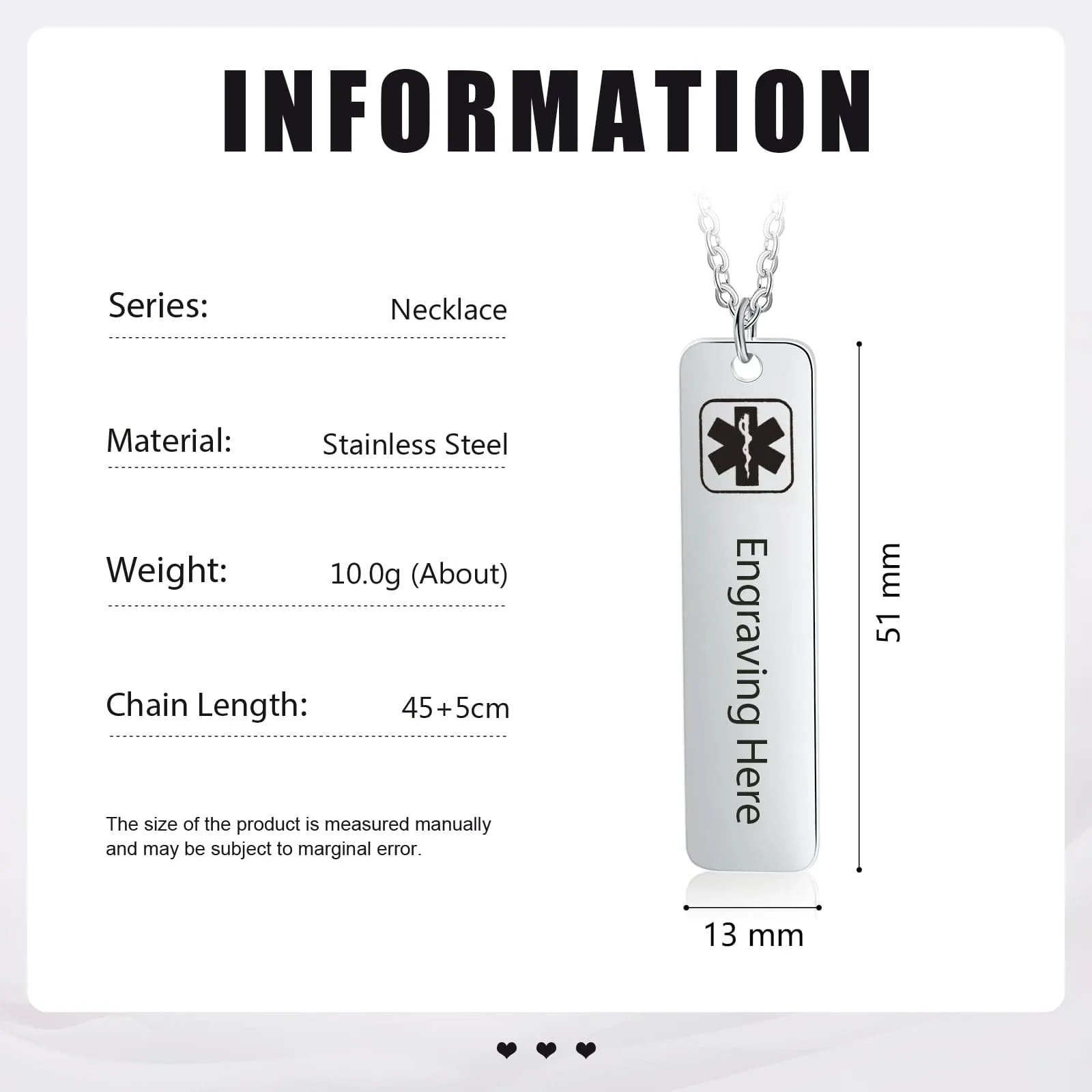 Customized Elegance: Your Personalized Stainless Steel Medical Necklace Guide