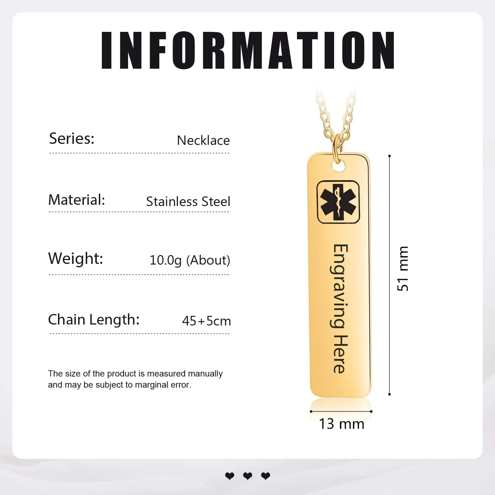 Customized Elegance: Your Personalized Stainless Steel Medical Necklace Guide