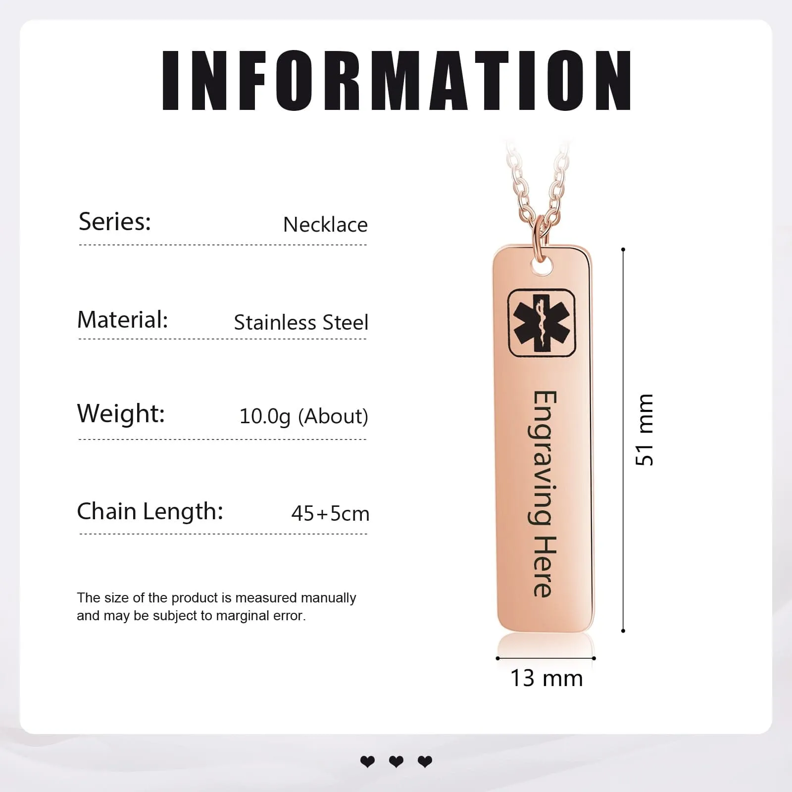 Customized Elegance: Your Personalized Stainless Steel Medical Necklace Guide