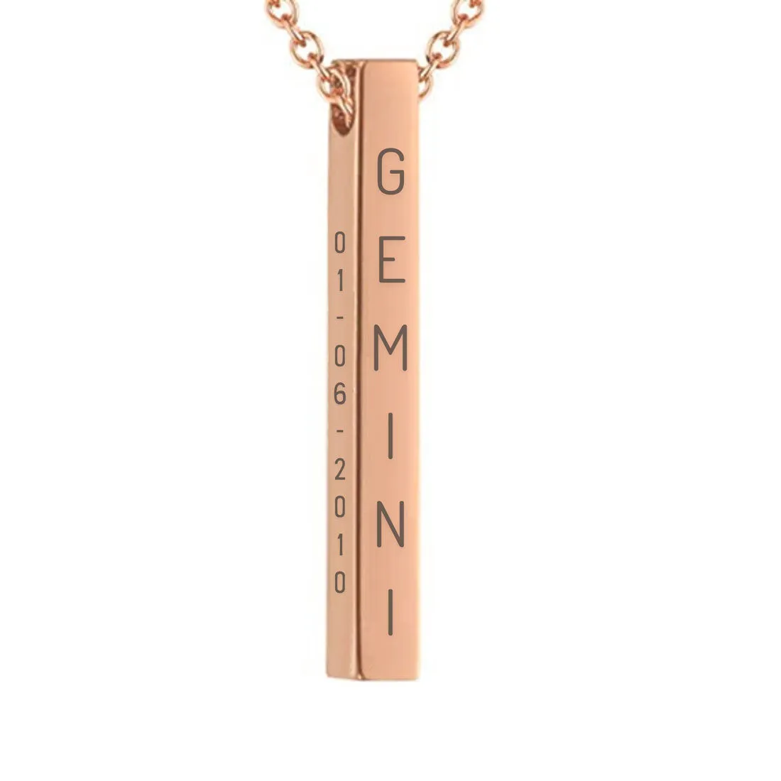 Customized Jewelery Necklace Pendant With Name and Date Engraved Gifts for Women