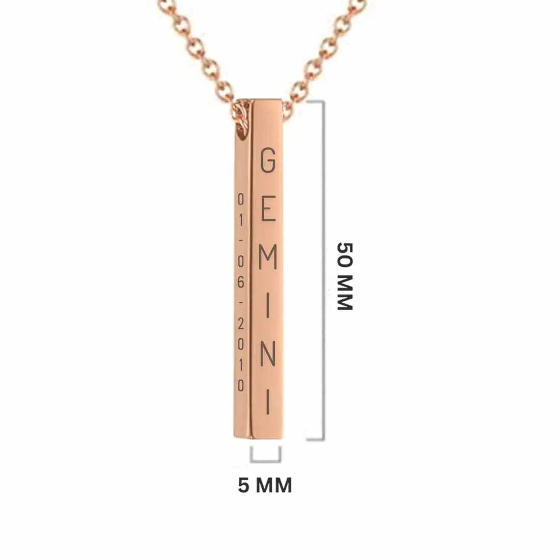 Customized Jewelery Necklace Pendant With Name and Date Engraved Gifts for Women