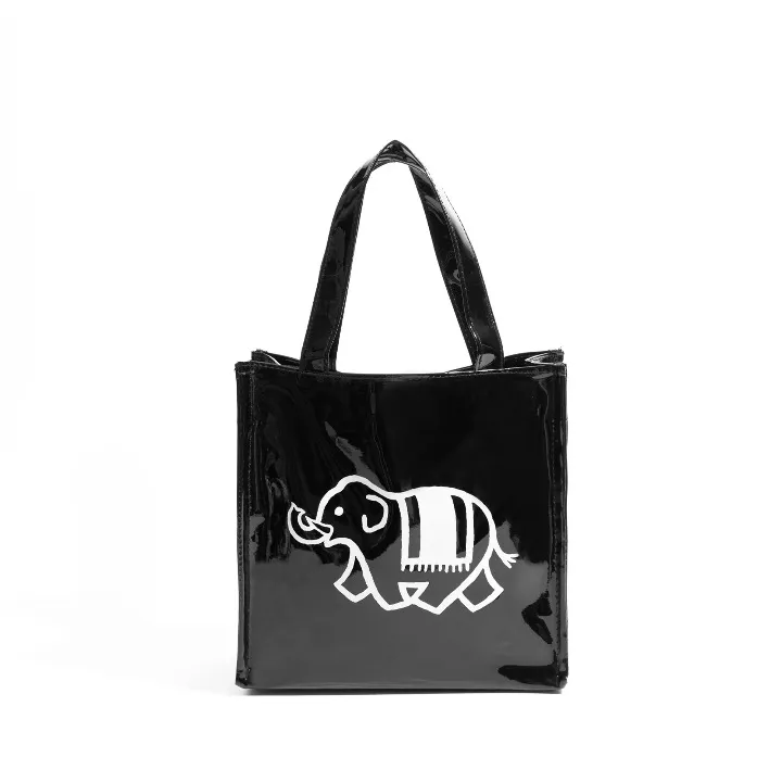 Cute Elephant Print Mini Glossy Tote