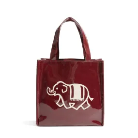 Cute Elephant Print Mini Glossy Tote