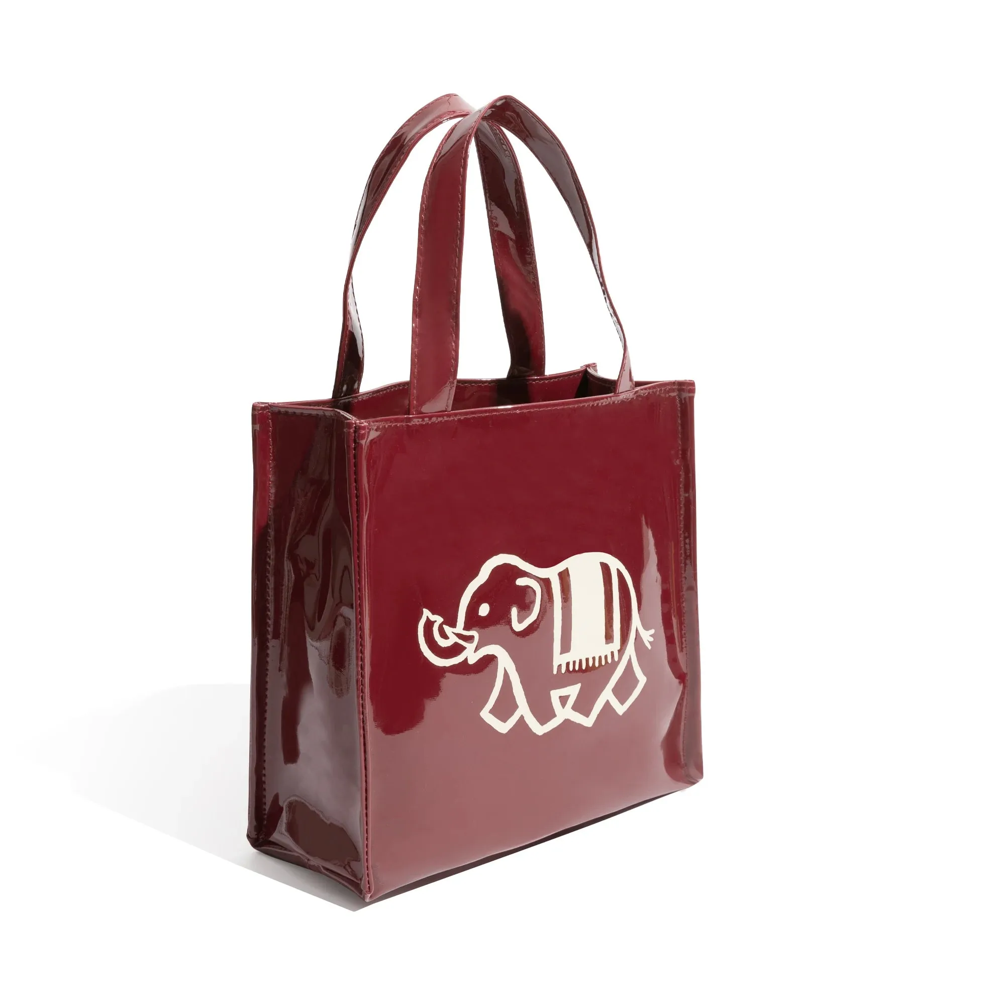 Cute Elephant Print Mini Glossy Tote