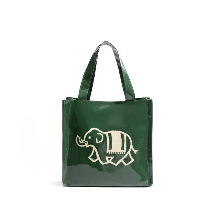 Cute Elephant Print Mini Glossy Tote