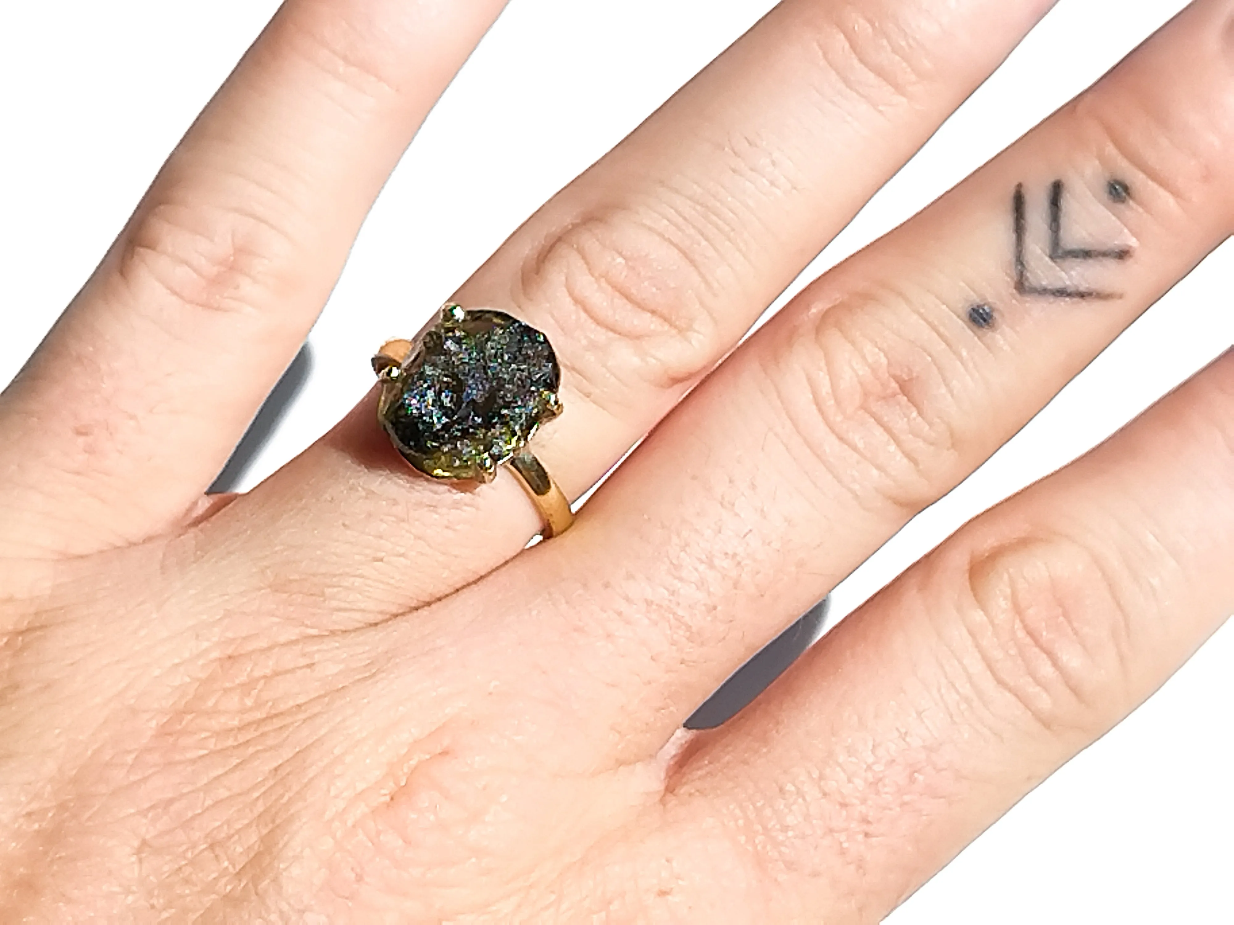 Czech Republic Moldavite Prong Ring