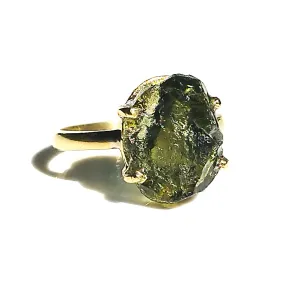 Czech Republic Moldavite Prong Ring