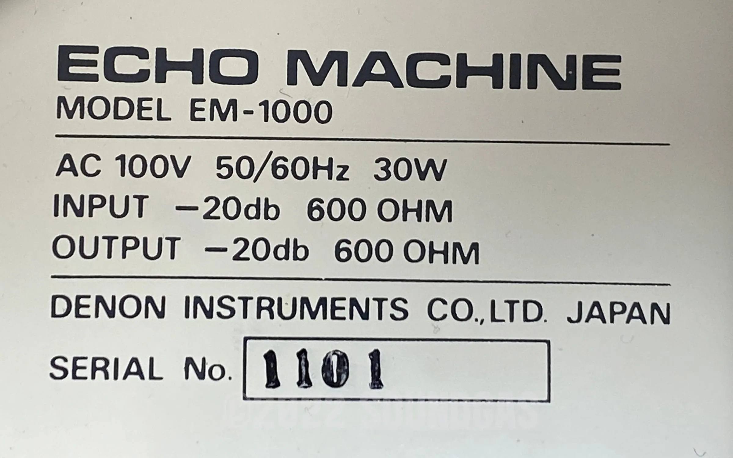 Denon DIC EM-1000 Tape Echo