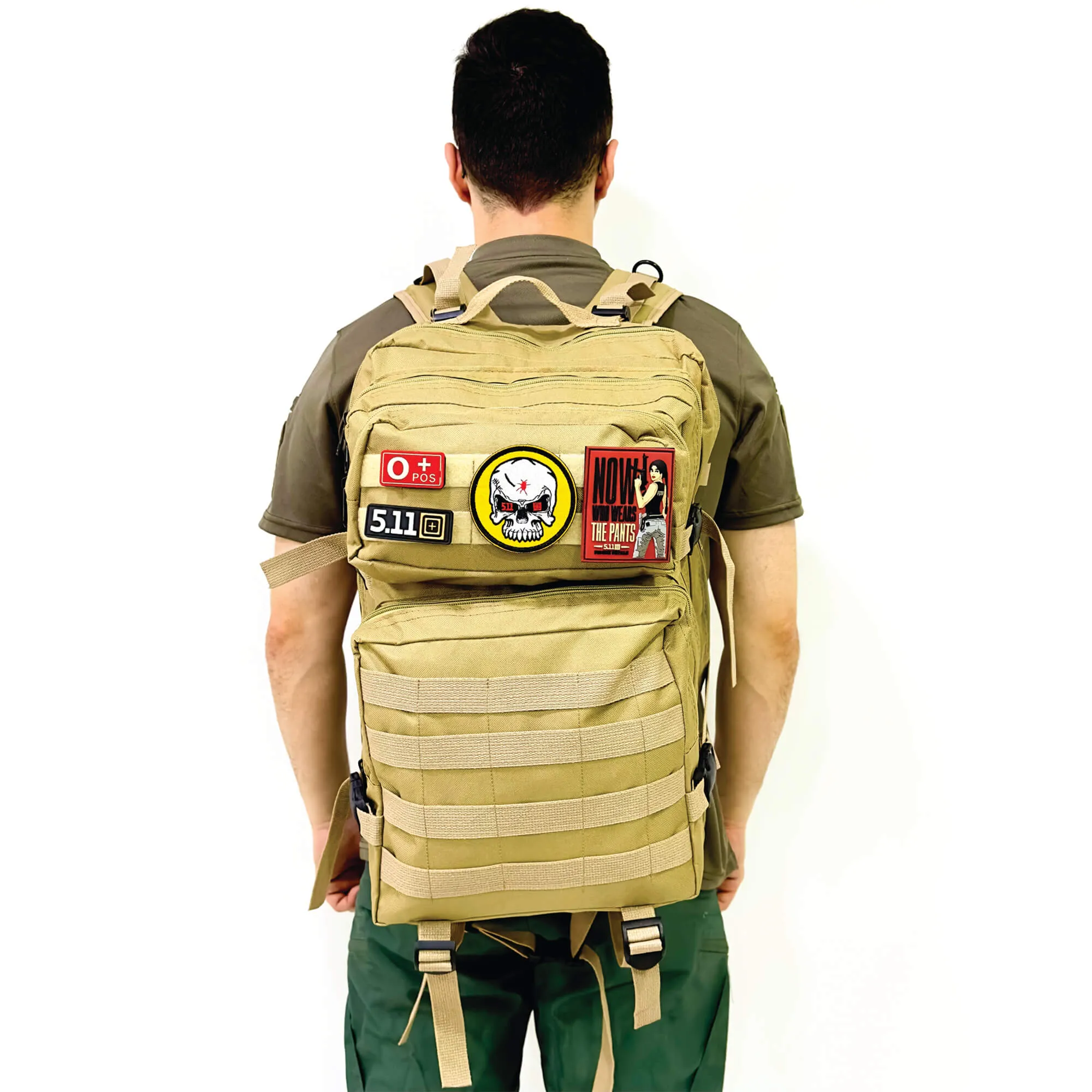 Deserton Camouflage Tactical Sports Backpack with Patch Area - 50 Liter Bag