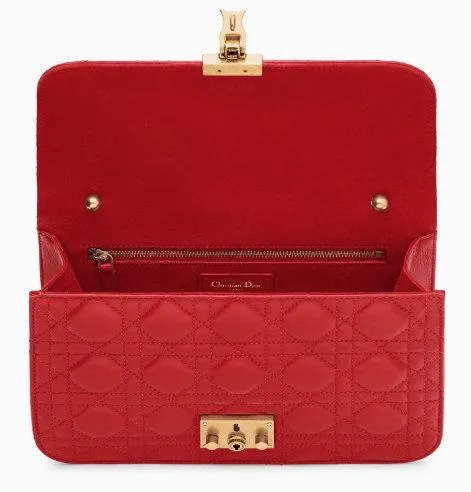 Dioraddict Flap Bag in Red Cannage Leather