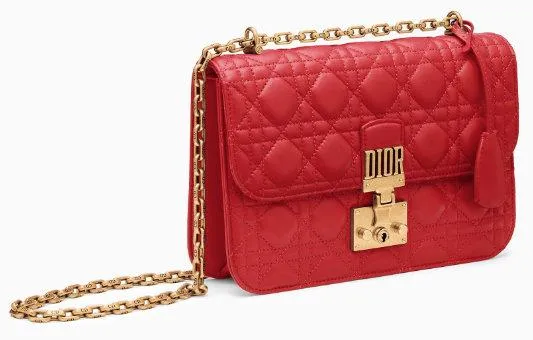 Dioraddict Flap Bag in Red Cannage Leather